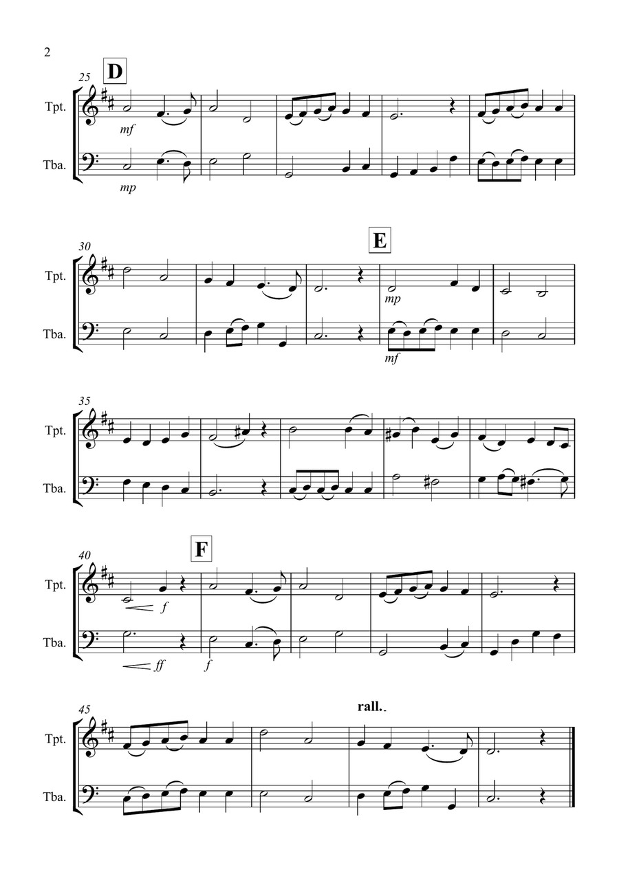 Thine Be The Glory for Trumpet and Tuba Duet Brass Duet scores gallery preview page 2
