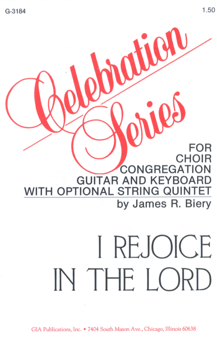 I Rejoice in the Lord | Download Edition 4-Part scores gallery preview page 1