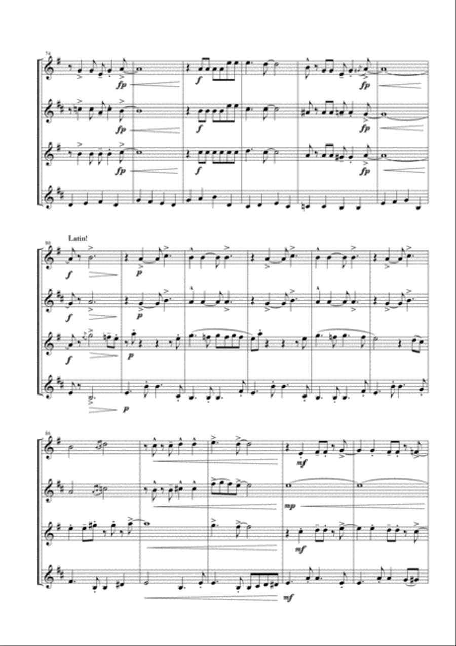 Mas Que Nada Woodwind Quartet scores gallery preview page 6
