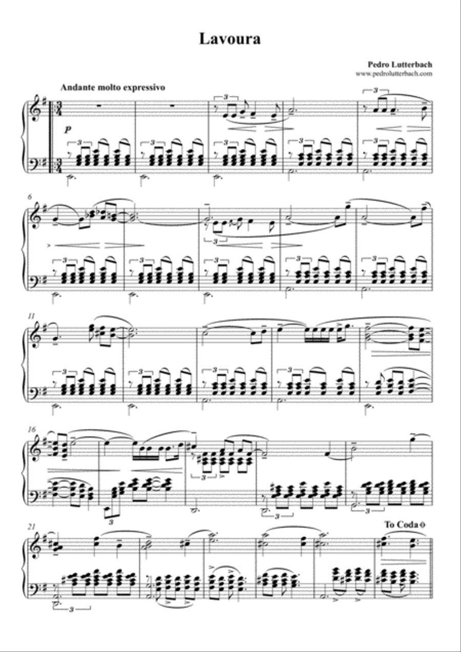 Lavoura Lavoura Piano Solo scores gallery preview page 1