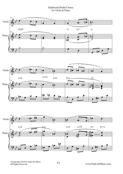 Traditional Bridal Chorus for Violin & Piano