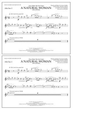 (You Make Me Feel Like) A Natural Woman (Pre-Opener) (arr. Jay Dawson) - Alto Sax 1