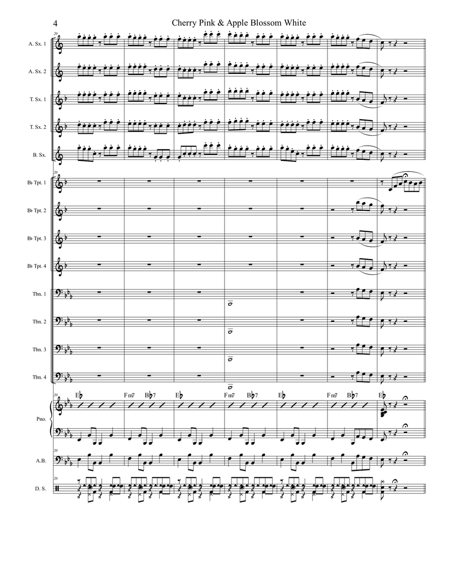 Cherry Pink And Apple Blossom White Jazz Ensemble scores gallery preview page 4