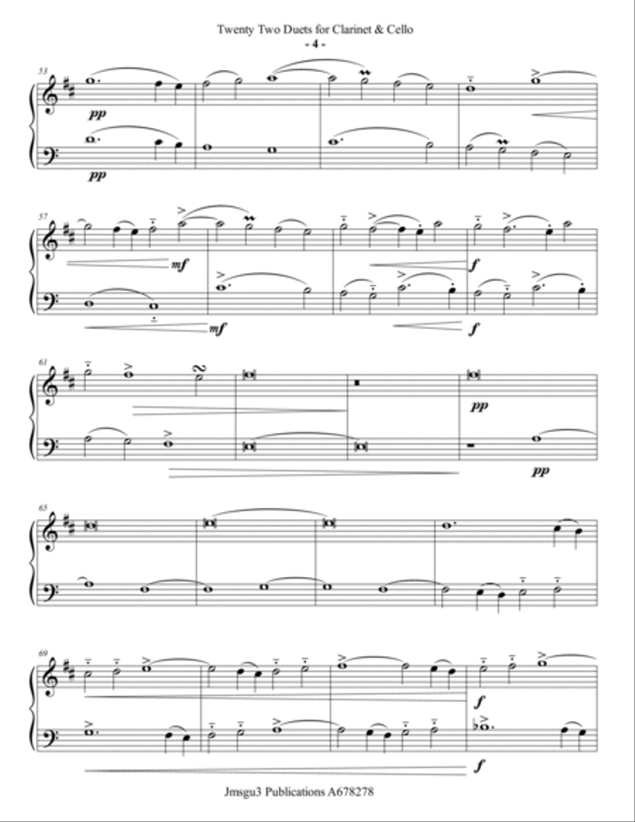 Josquin: 22 Duets for Clarinet & Cello B-Flat Clarinet scores gallery preview page 4