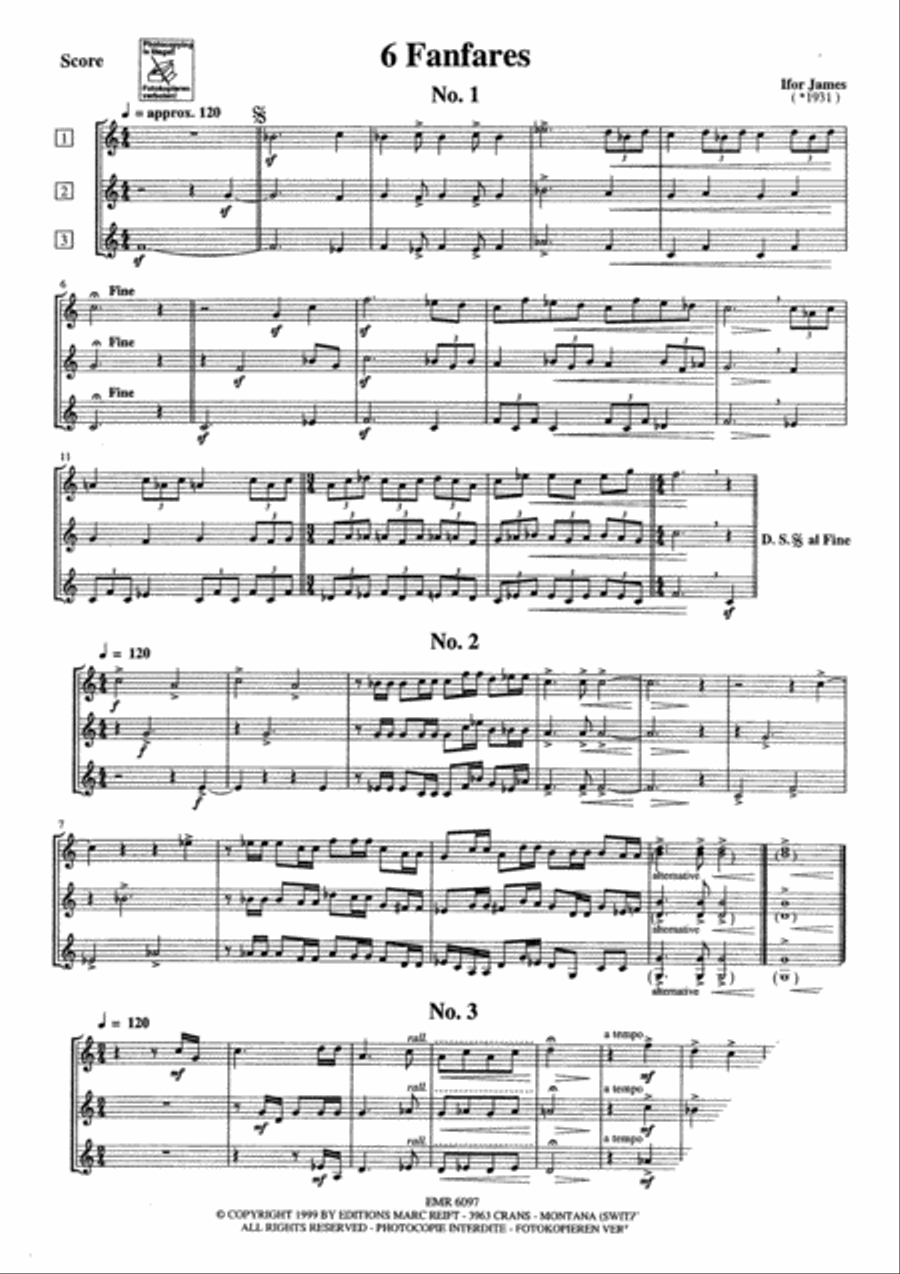 6 Fanfares Horn scores gallery preview page 3