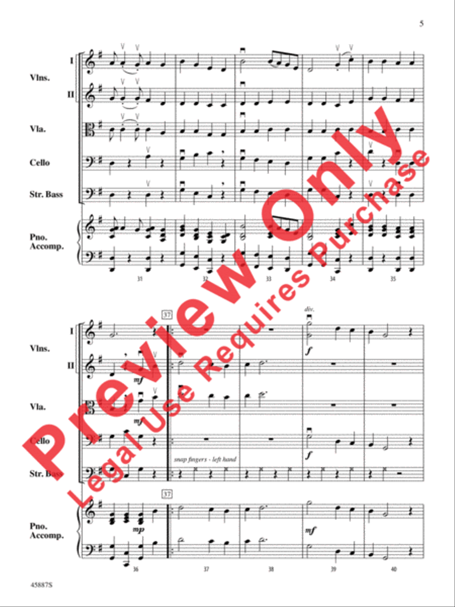 Go Tell It on the Mountain String Orchestra scores gallery preview page 5