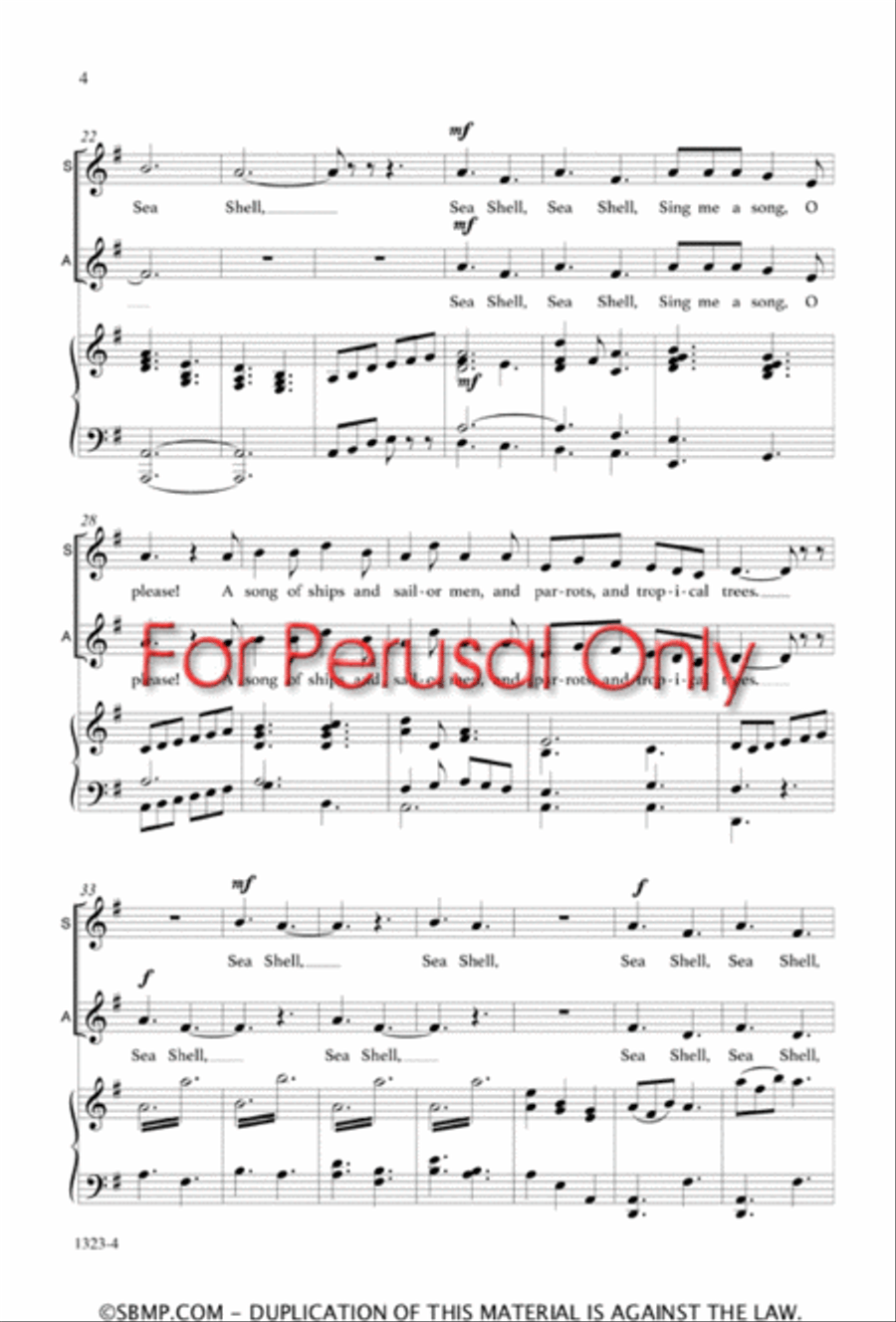 Sea Shell - SSA Octavo Sea Shell - SSA Octavo SSA scores gallery preview page 3