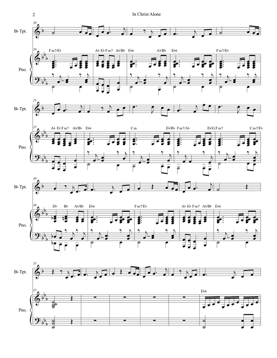 In Christ Alone In Christ Alone Trumpet Solo scores gallery preview page 2