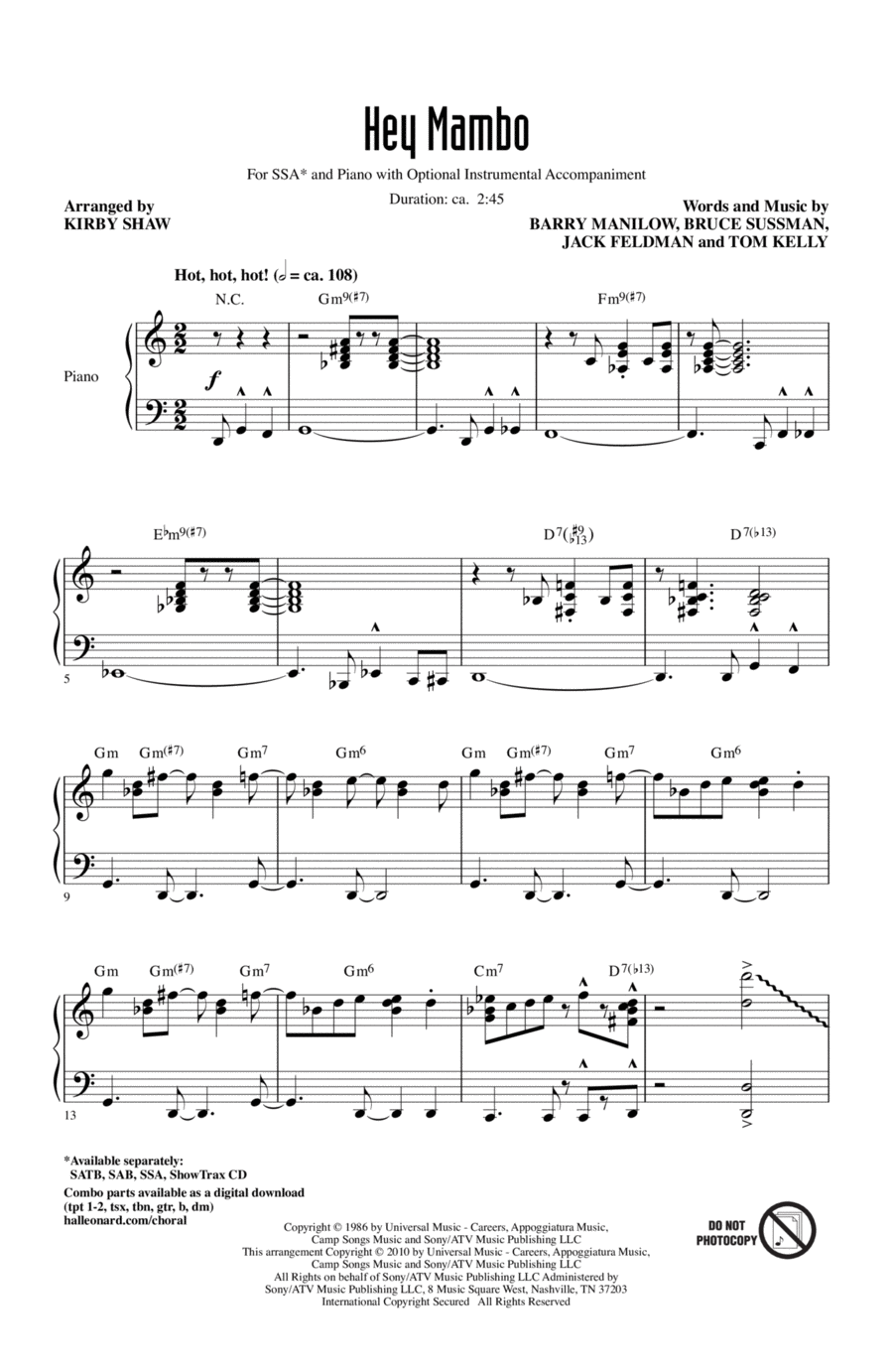Hey Mambo Hey Mambo SSA scores gallery preview page 1