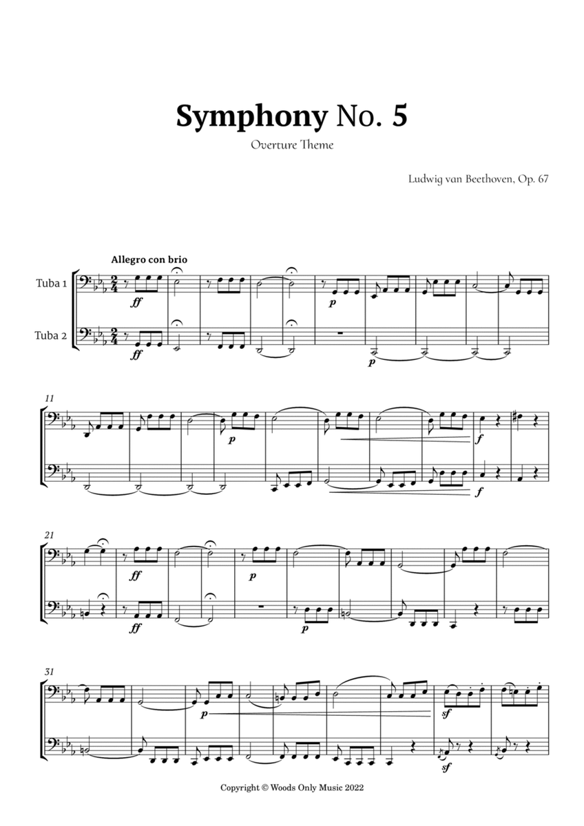 Symphony No. 5 by Beethoven for Tuba Duet image number null