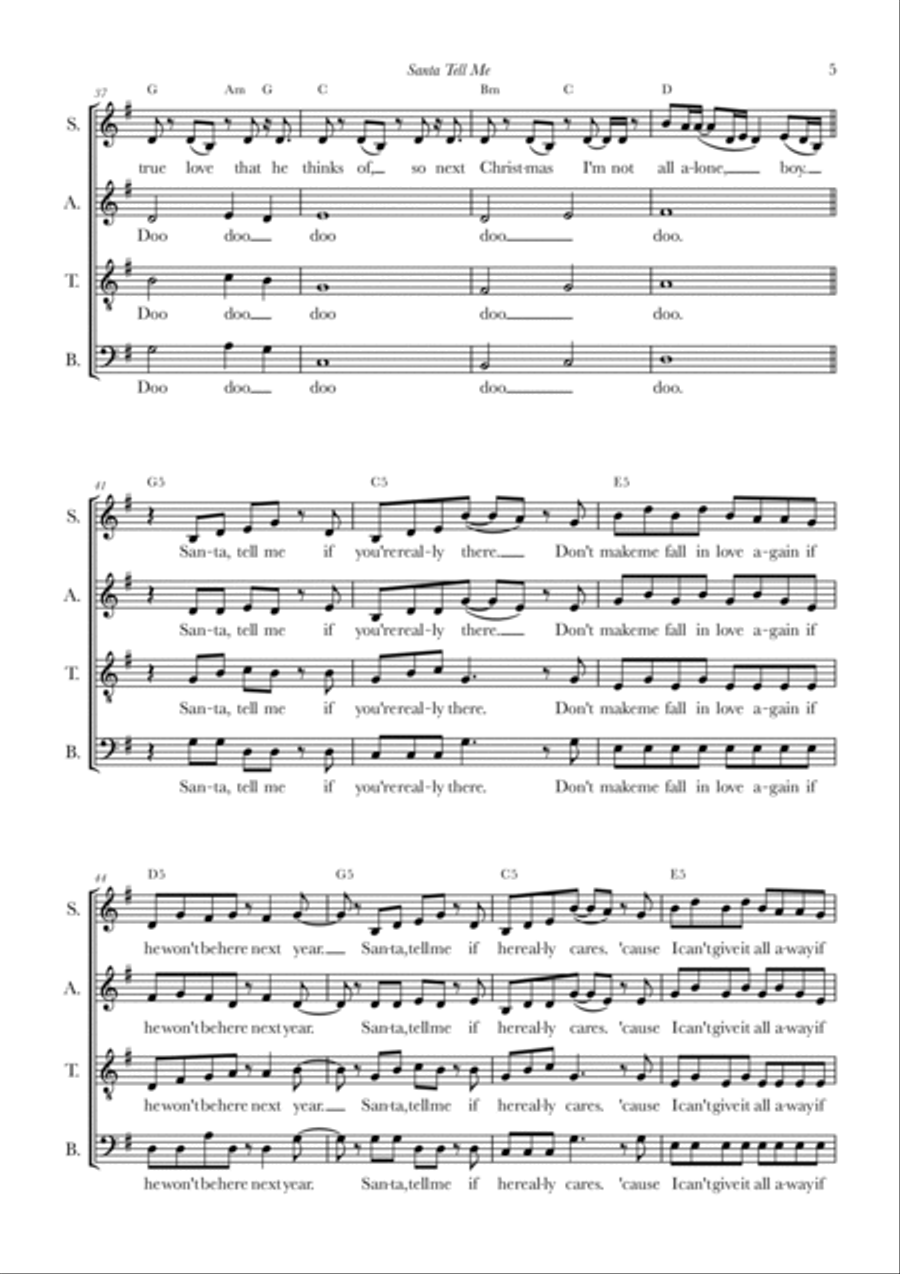 Santa Tell Me Santa Tell Me 4-Part scores gallery preview page 5