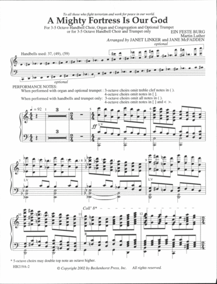 A Mighty Fortress Is Our God - handbell part 5-Octaves scores gallery preview page 2