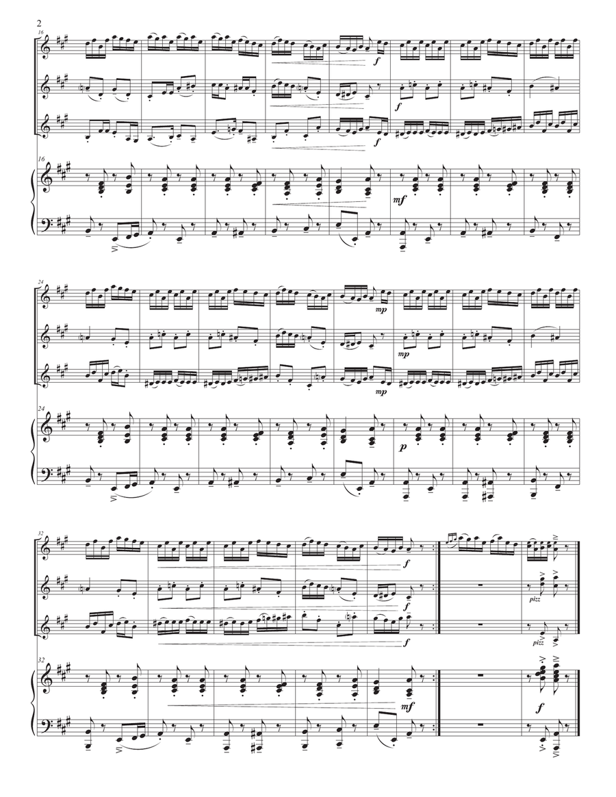 The Devil's Dream, for three violins and piano Viola scores gallery preview page 3