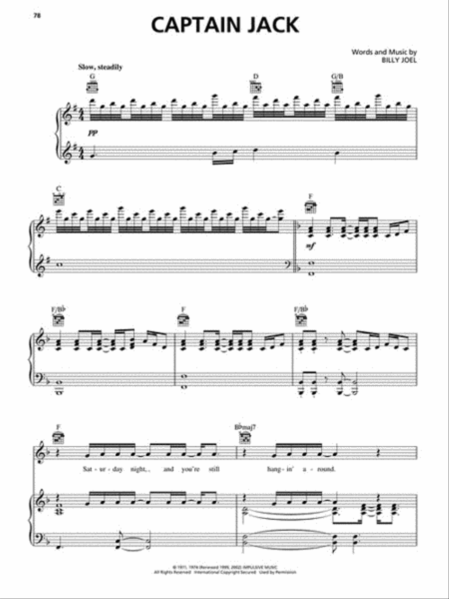Billy Joel – Piano Man Piano, Vocal, Guitar scores gallery preview page 6