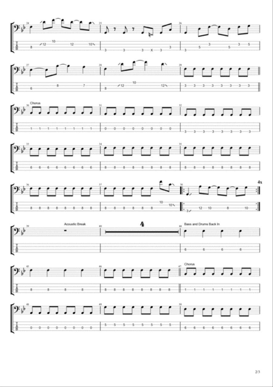 Side Bass Guitar scores gallery preview page 2