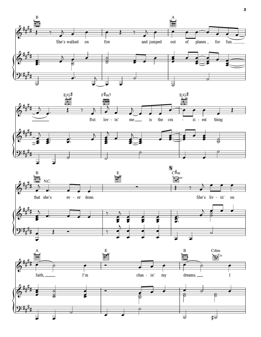 The Craziest Thing The Craziest Thing Piano, Vocal, Guitar scores gallery preview page 3