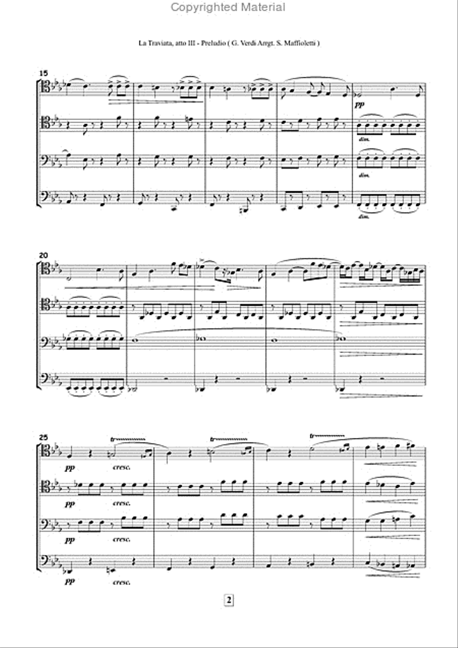 La traviata atto iii-preludio pour 4 trombones Trombone Quartet scores gallery preview page 3