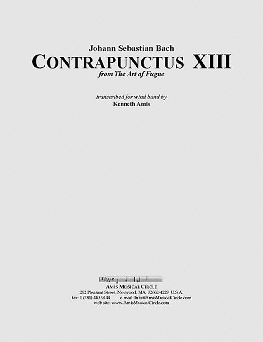 Contrapunctus 13 - STUDY SCORE ONLY image number null