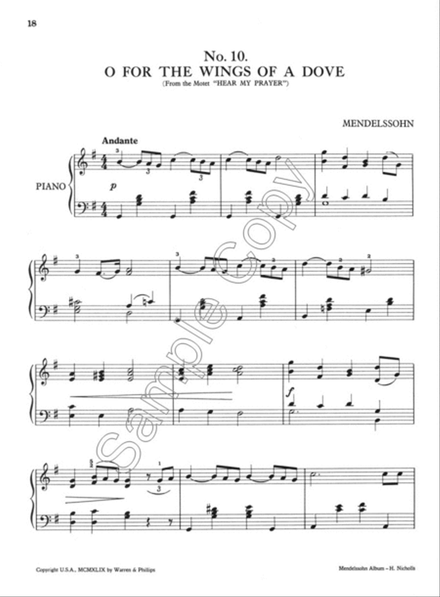 Mendelssohn - Silhouette Series Piano Solo scores gallery preview page 4