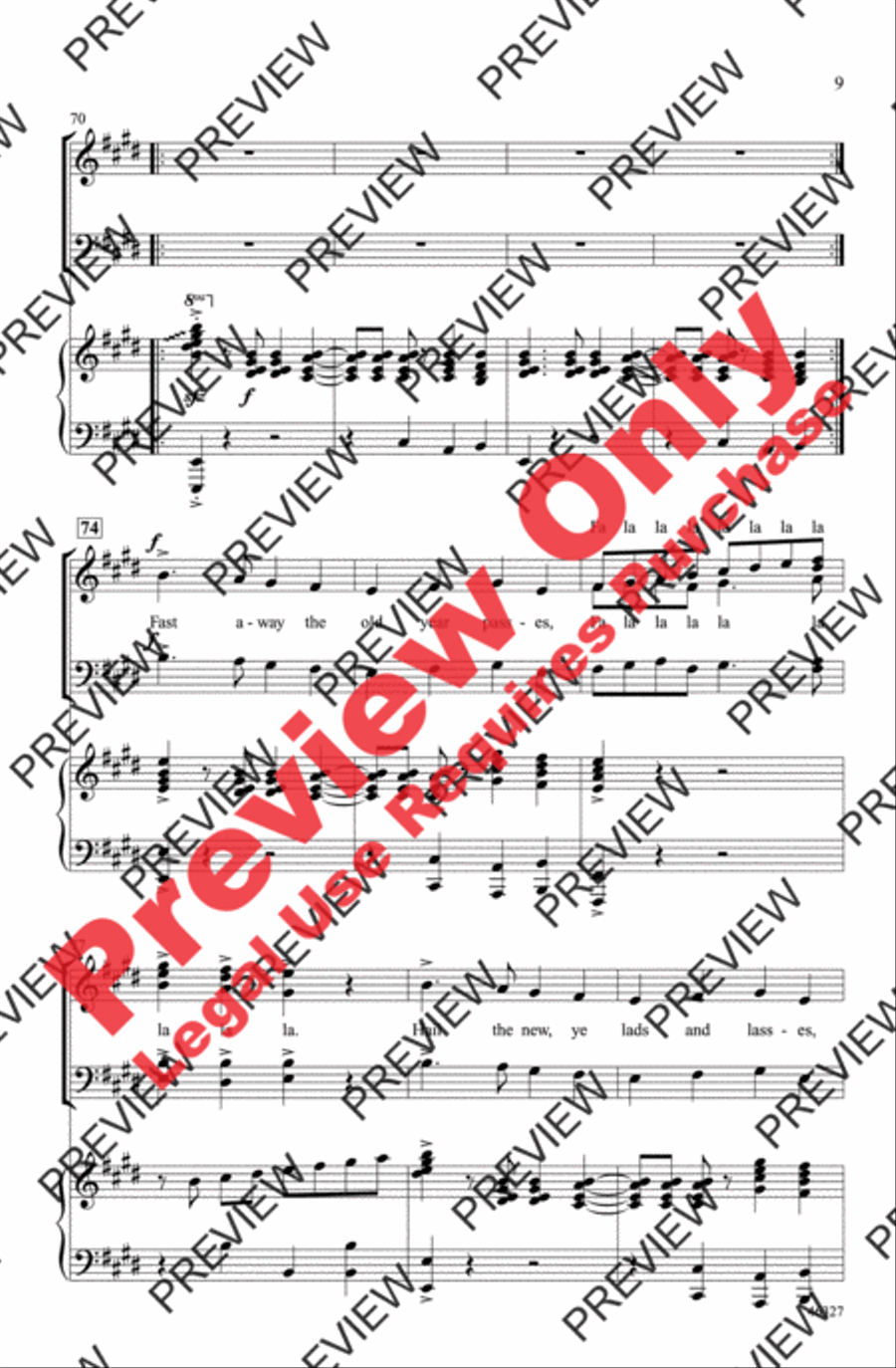 Deck the Hall Deck the Hall 4-Part scores gallery preview page 9