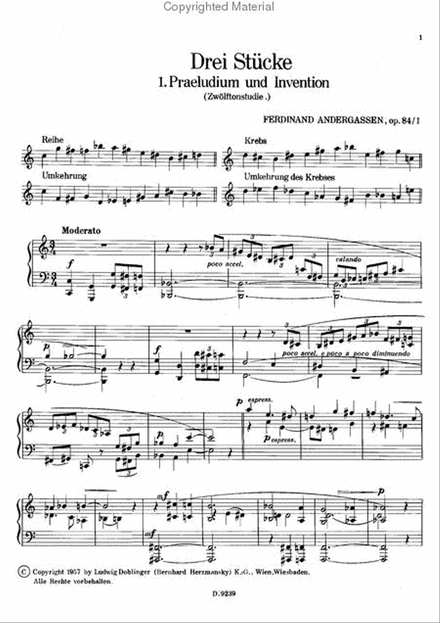 3 Stucke Piano Solo scores gallery preview page 2