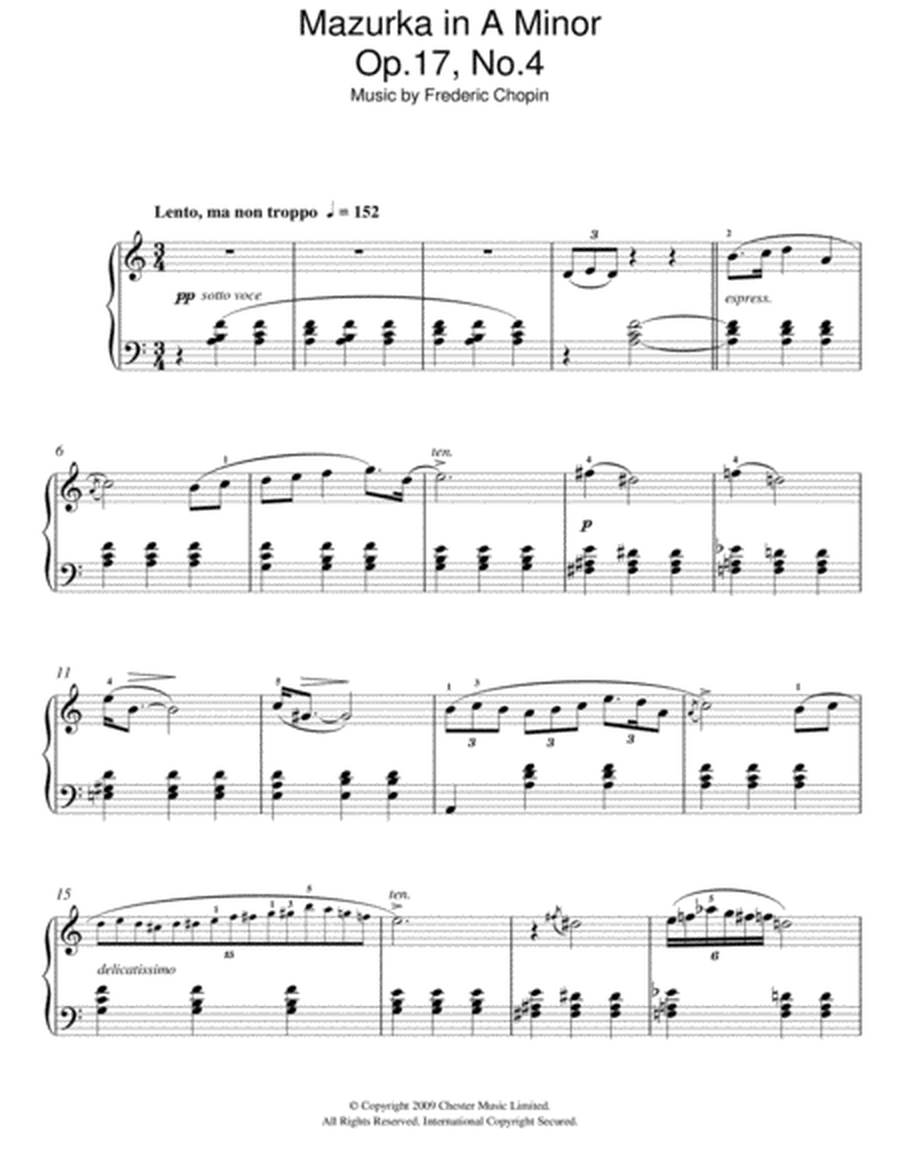 Mazurka In A Minor, Op.17, No. 4