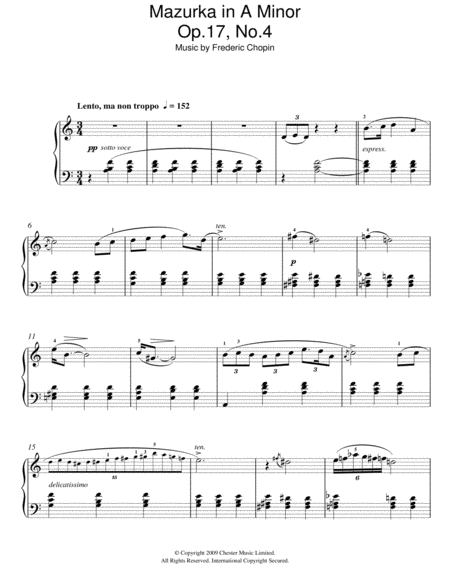 Mazurka In A Minor, Op.17, No. 4