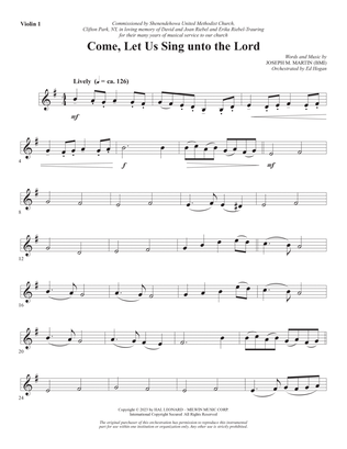 Come, Let Us Sing Unto The Lord - Violin 1