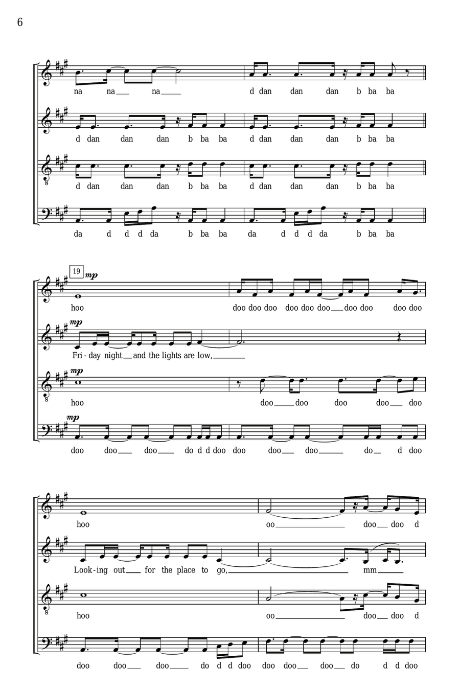 Dancing Queen (arr. Deke Sharon) 4-Part scores gallery preview page 4