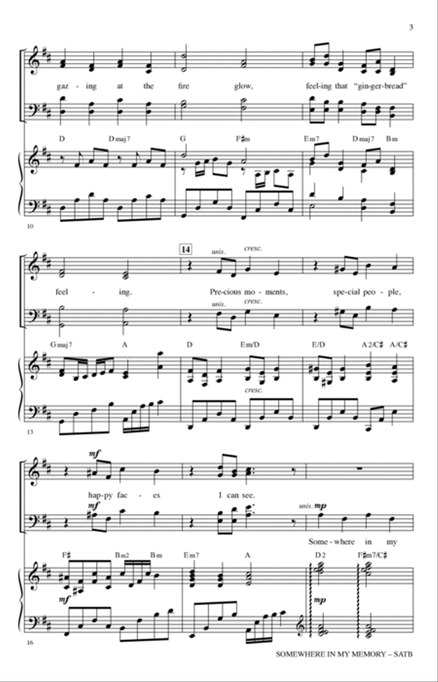 Somewhere In My Memory (arr. Mark Hayes) 4-Part scores gallery preview page 2