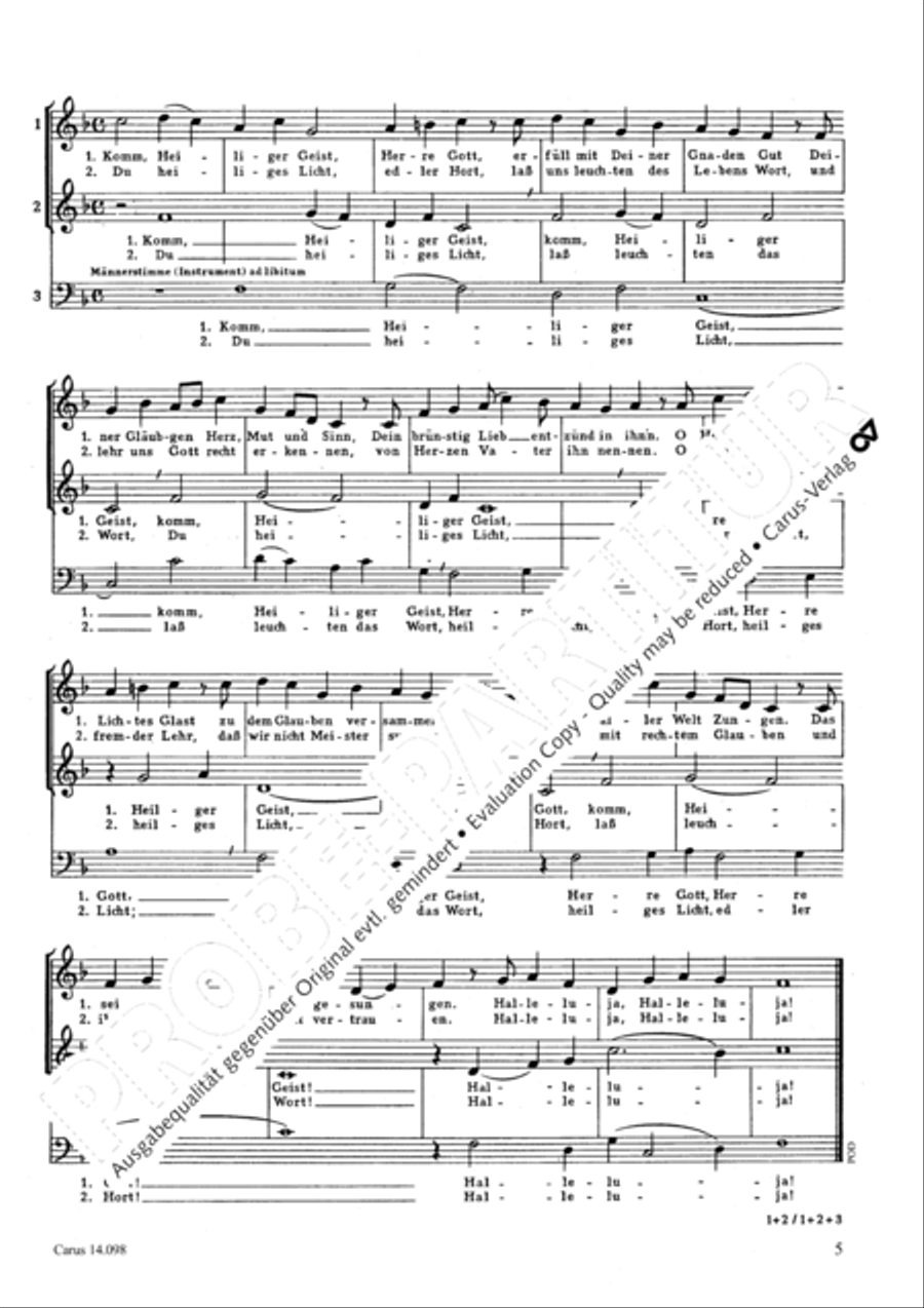Poser: Komm, Heiliger Geist; Barbe: Nun bitten wir Score scores gallery preview page 4