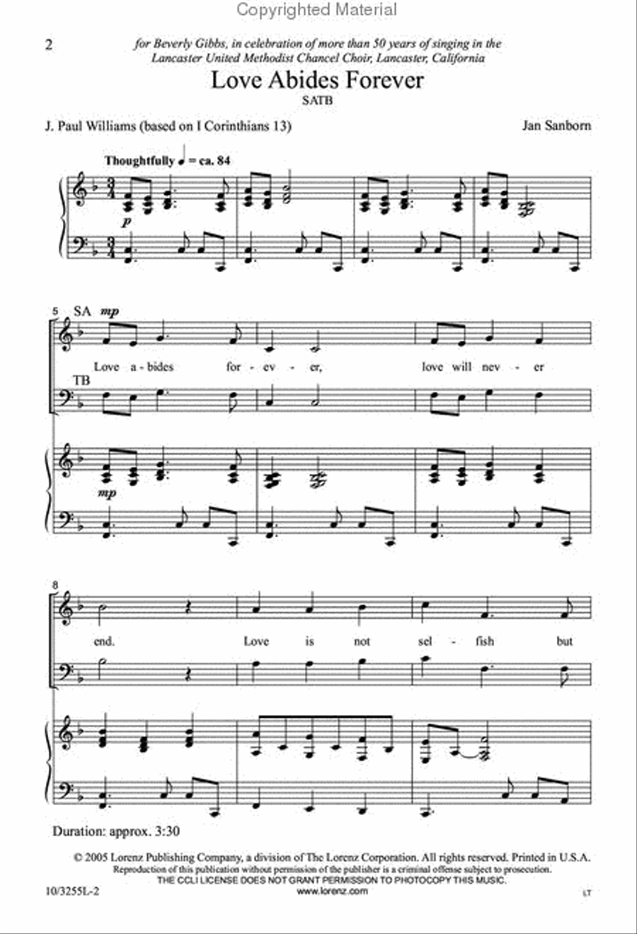 Love Abides Forever Love Abides Forever 4-Part scores gallery preview page 2