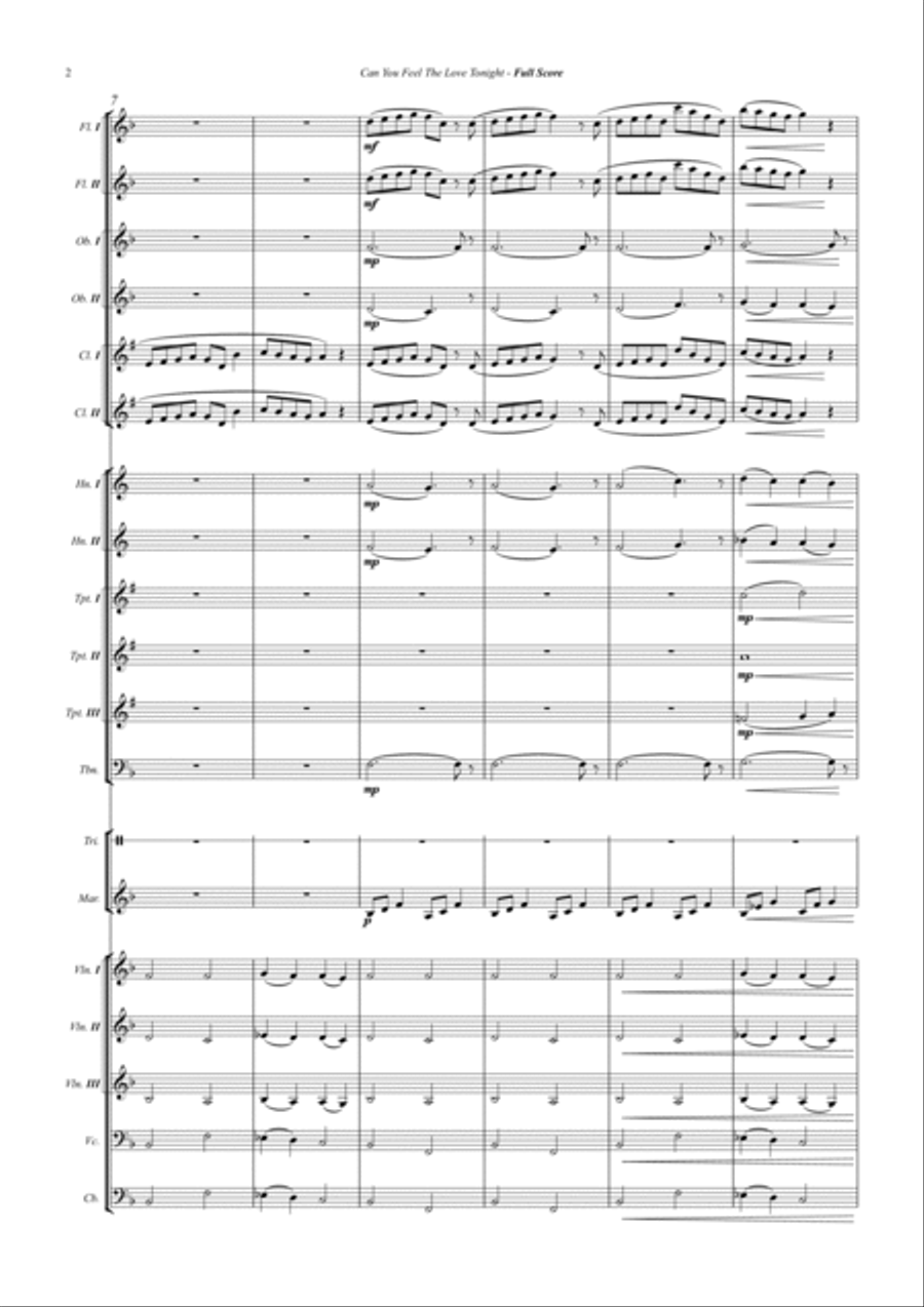 Can You Feel The Love Tonight Full Orchestra scores gallery preview page 2