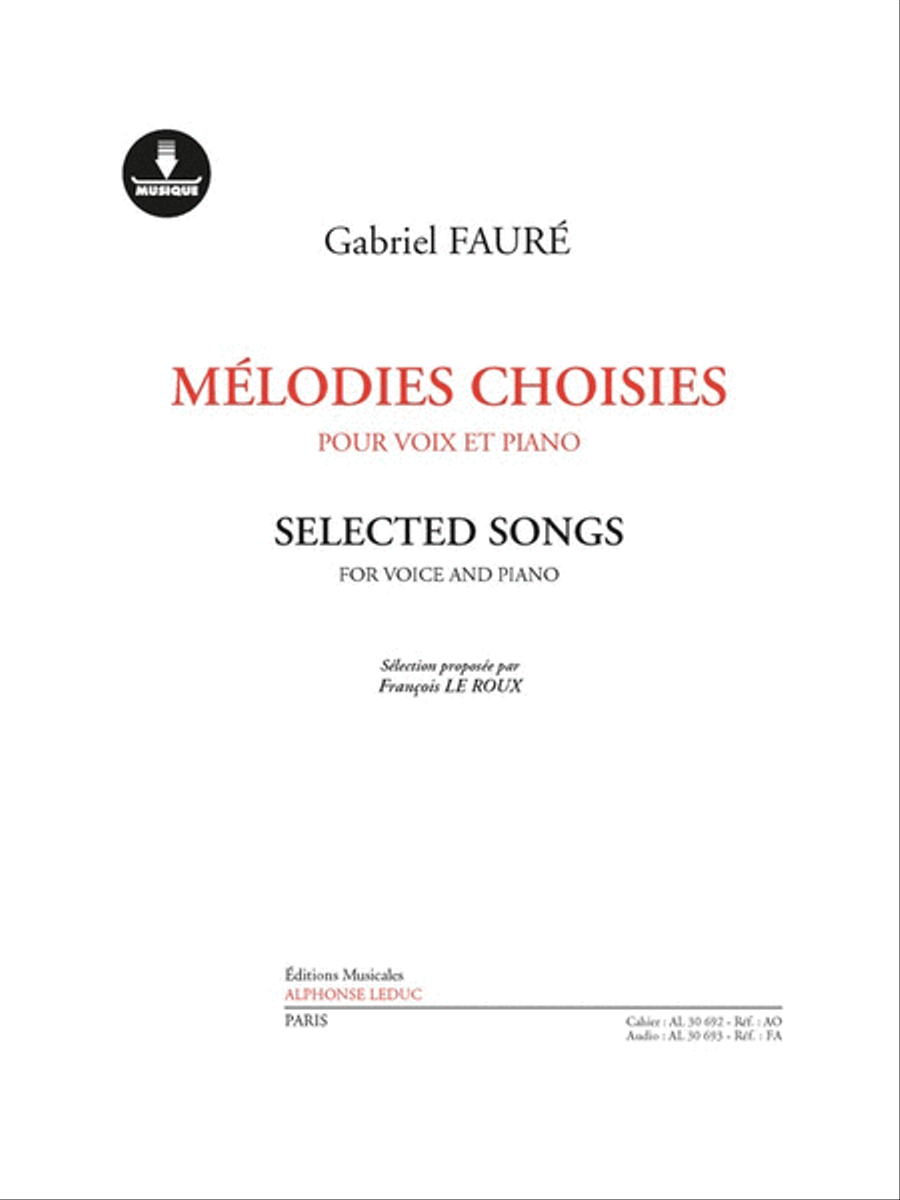 Melodies Choisies (book/download Card Al30693) Voice Solo scores gallery preview page 1