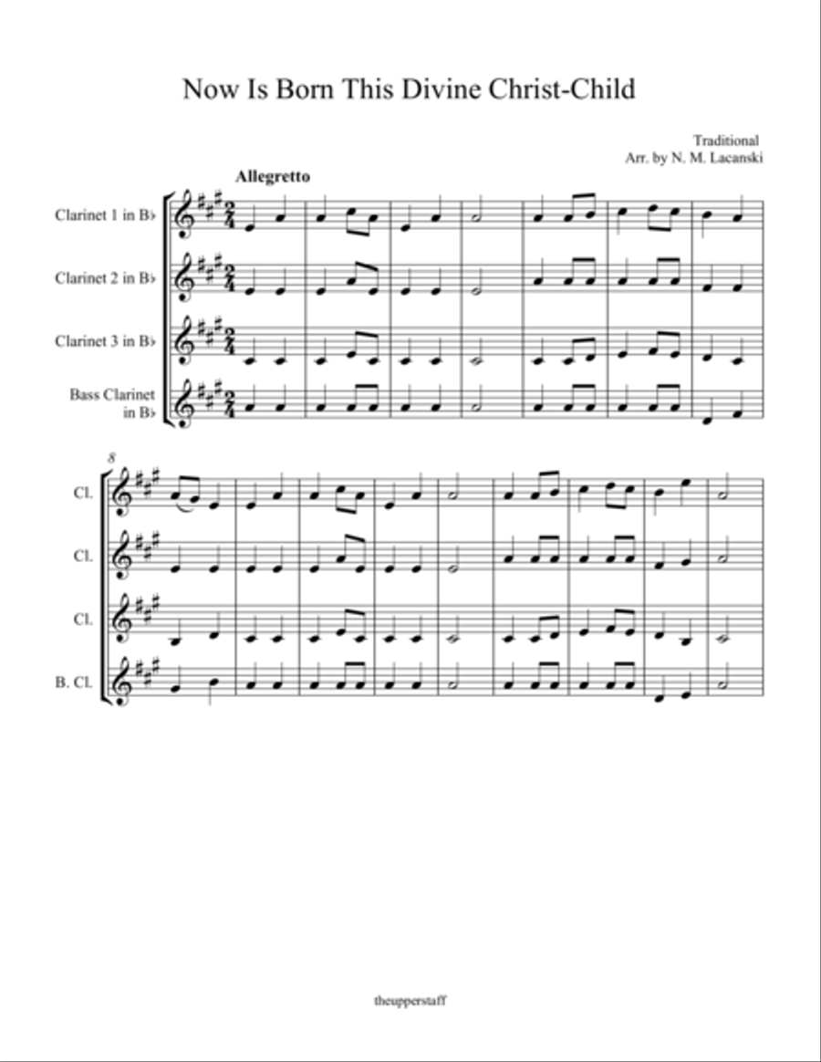 Now Is Born This Divine Christ-Child Woodwind Quartet scores gallery preview page 1