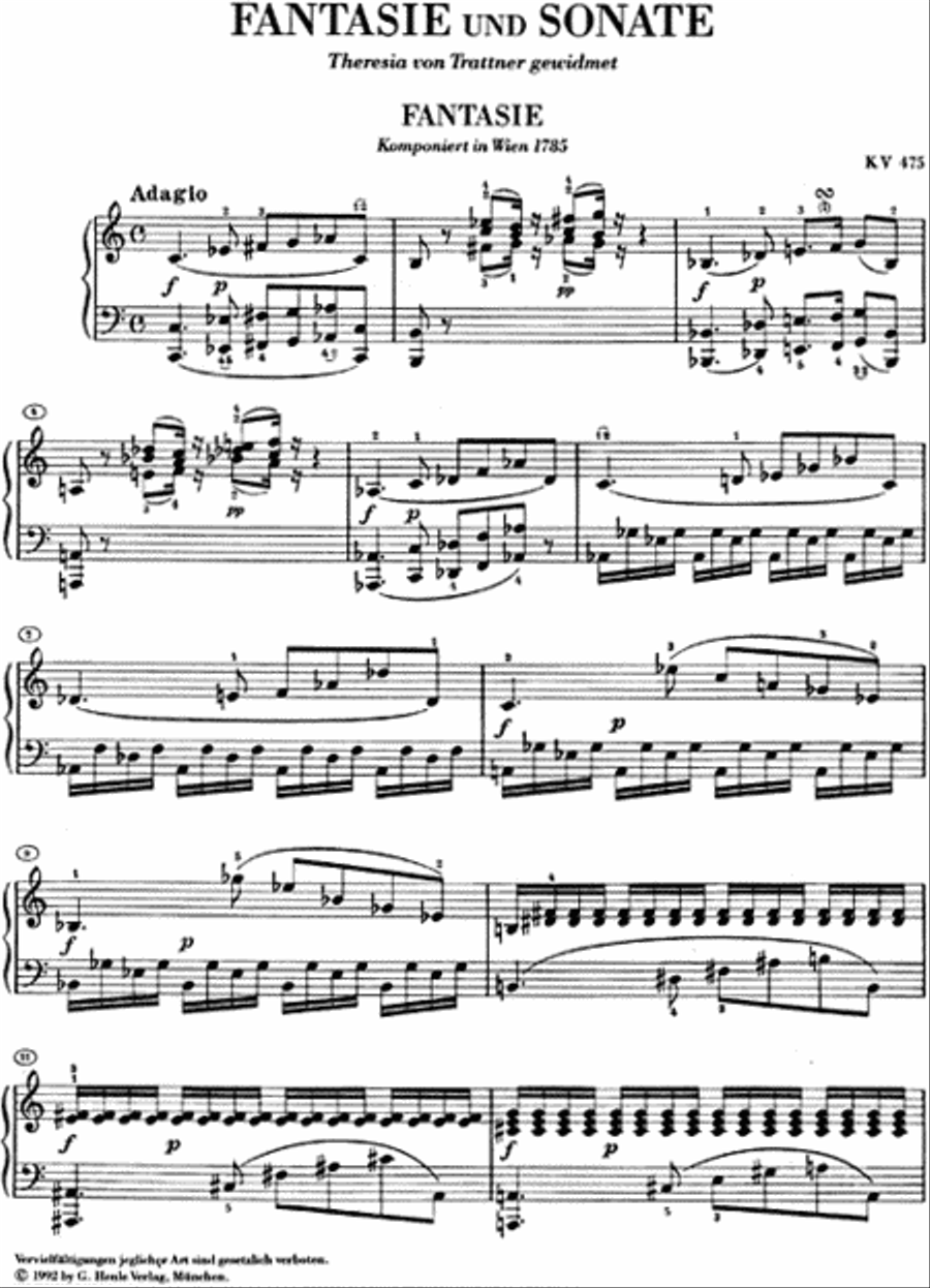 Fantasy and Sonata C minor K475/457 Piano Solo scores gallery preview page 2