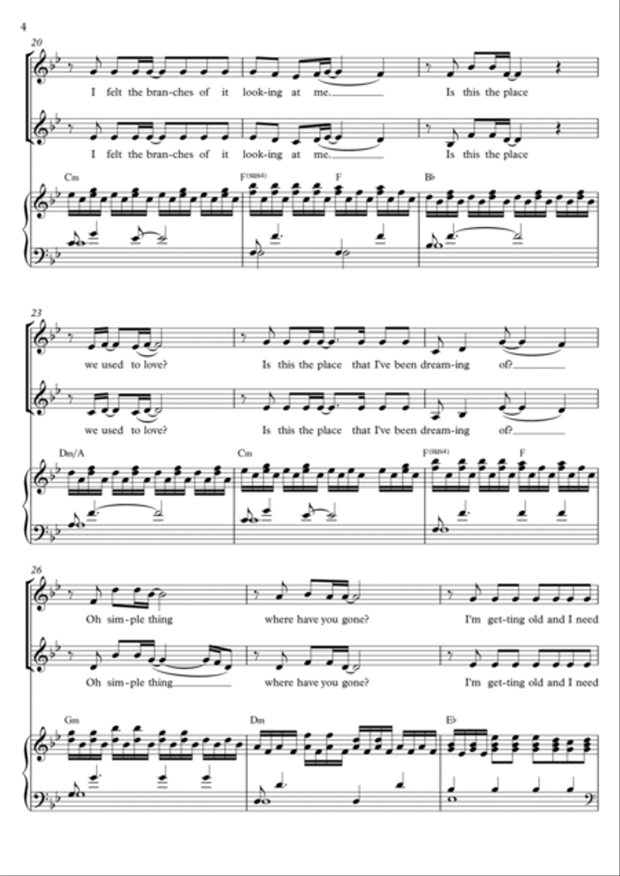 Somewhere Only We Know SSA scores gallery preview page 4