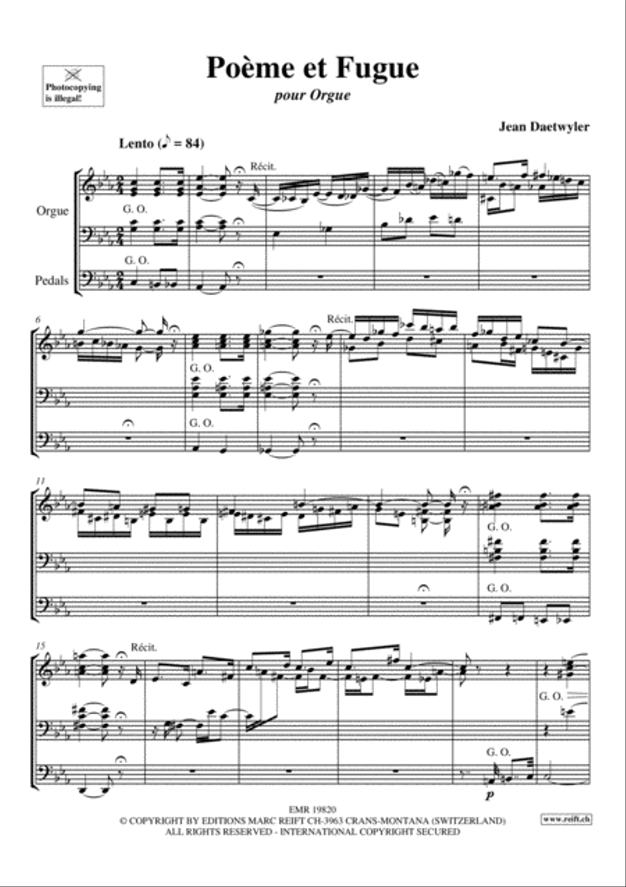Poeme et Fugue Organ scores gallery preview page 3