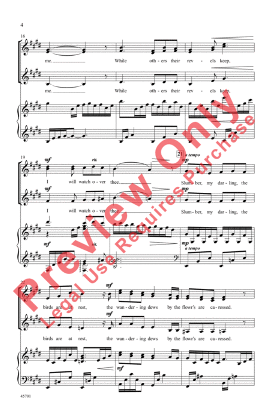 Slumber, My Darling Women's Choir scores gallery preview page 4
