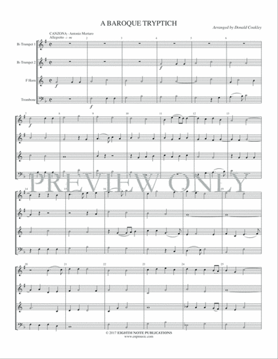 A Baroque Tryptich A Baroque Tryptich Brass Quartet scores gallery preview page 3