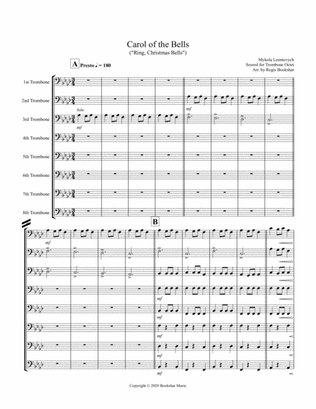 Carol of the Bells )F min) (Trombone Octet)