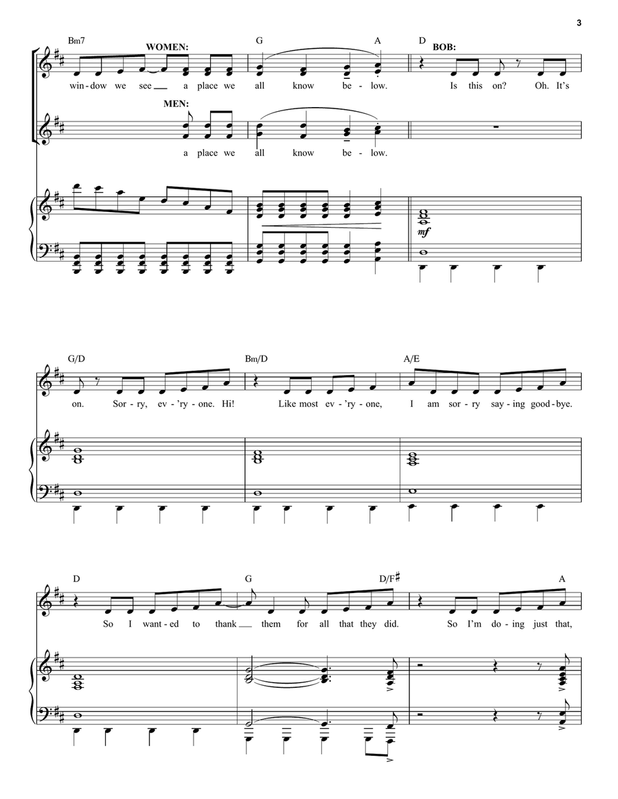 Somewhere In The Middle Of Nowhere (38 Planes Reprise) (from Come from Away) Piano, Vocal scores gallery preview page 3
