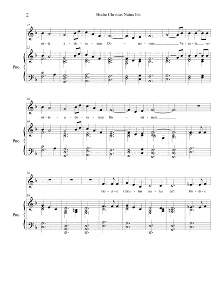 Hodie Christus Natus Est - A Christmas Carol Unison Choir scores gallery preview page 2