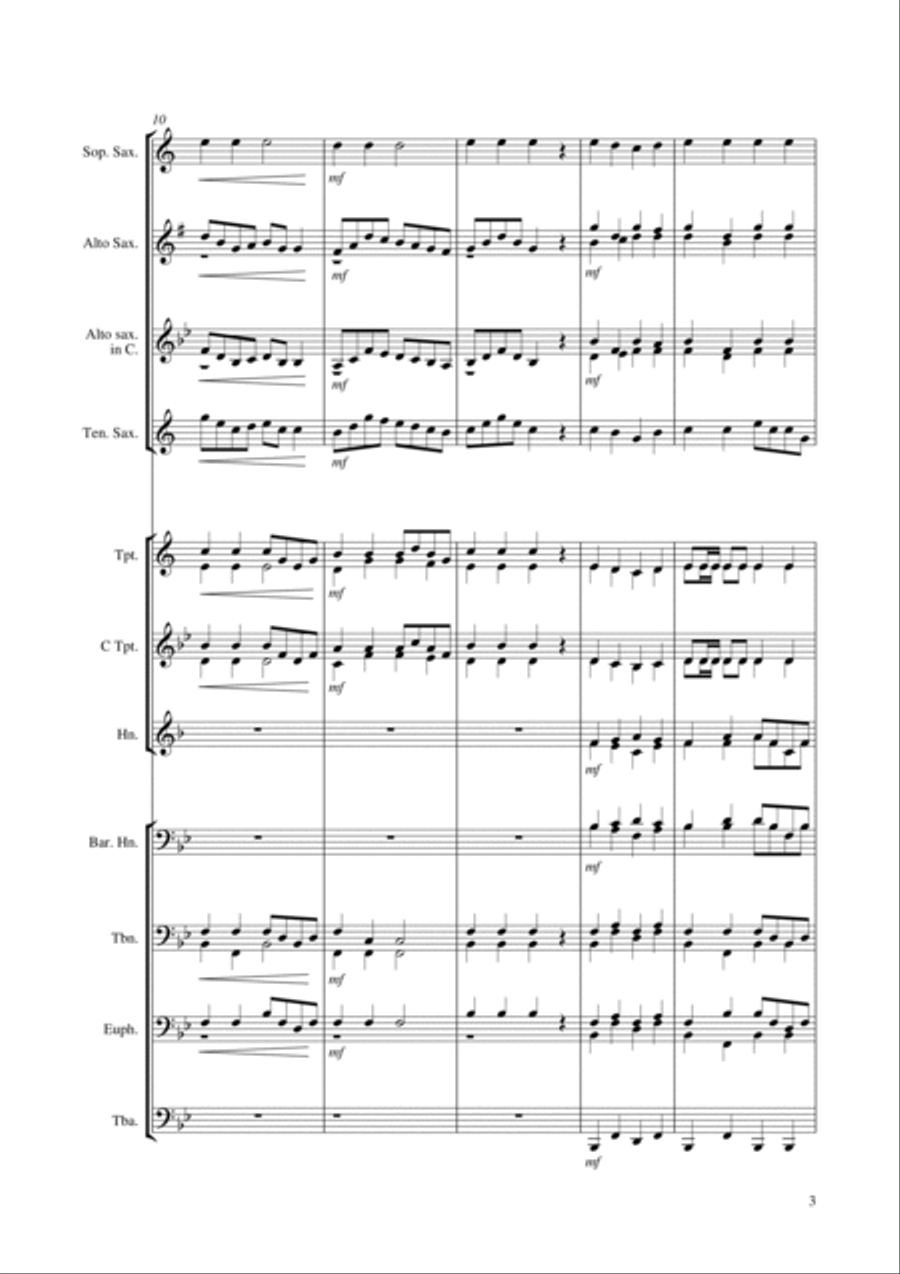 Mary had a little lamb Mary had a little lamb Brass Ensemble scores gallery preview page 3