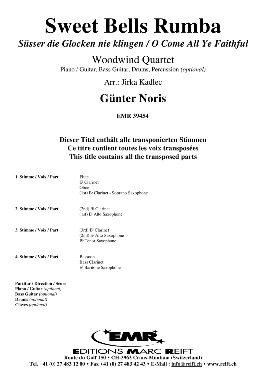 Sweet Bells Rumba Woodwind Quartet scores gallery preview page 1