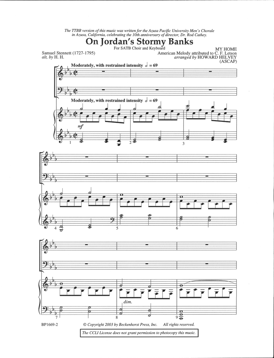 On Jordan's Stormy Banks 4-Part scores gallery preview page 2