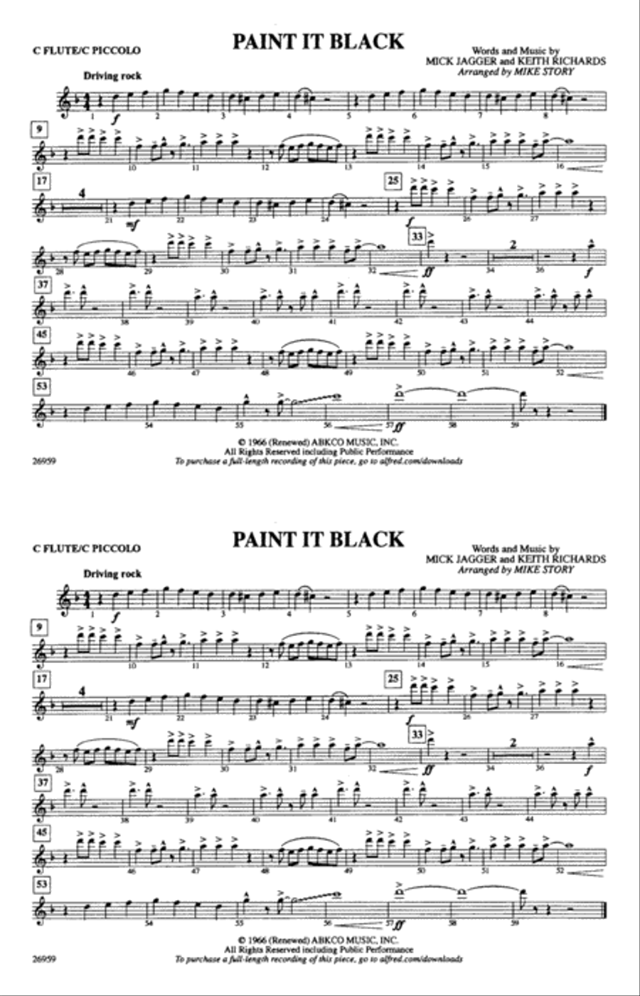 Paint It Black: Flute Marching Band scores gallery preview page 1