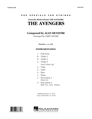 Book cover for The Avengers (Main Theme) (arr. Larry Moore) - Full Score