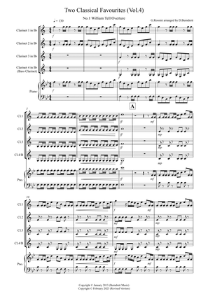 2 Classical Favourites for Clarinet Quartet (volume four)