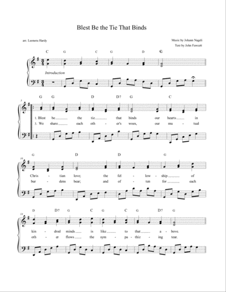 Blest Be the Tie That Binds Voice scores gallery preview page 1